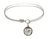 Cable Bangle Bracelet with a Scapular Charm