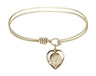 Cable Bangle Bracelet with a Scapular Charm