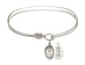 Cable Bangle Bracelet with a Scapular Charm