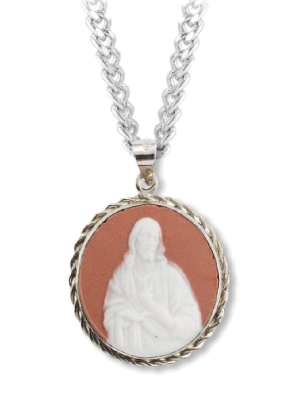 Cameo Necklace with Sacred Heart of Jesus