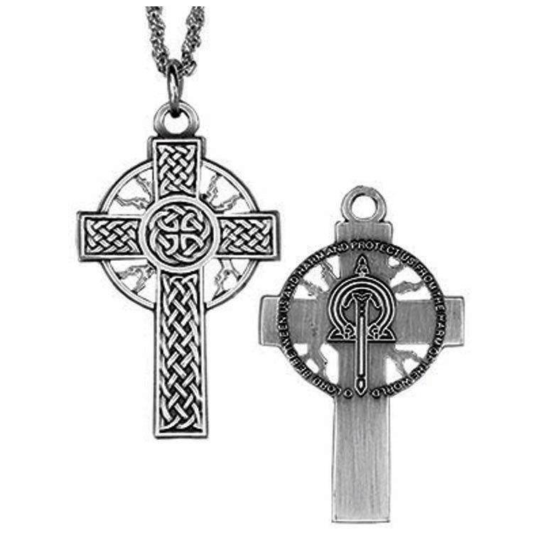 Celtic Thunder & Lightning Cross Pendant - 1 1/2' H