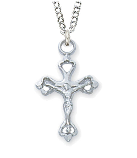 Child Size Heart End Crucifix Necklace