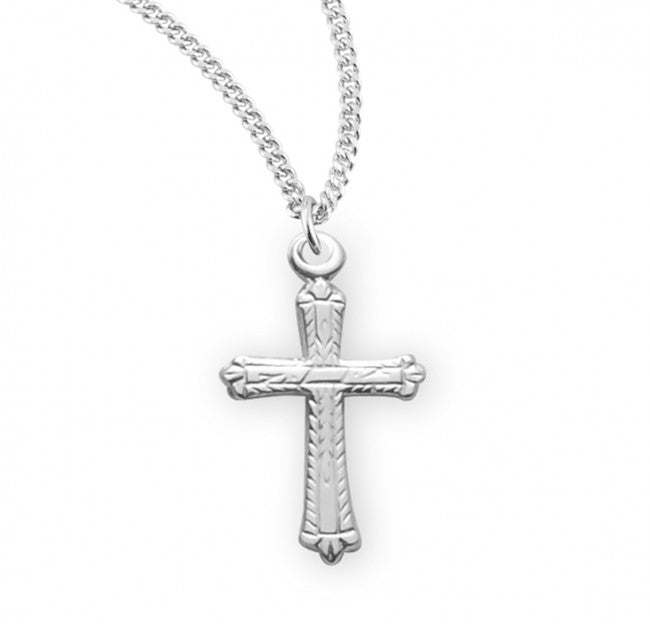 Child's Cross Necklace Wheat Stalk Accents