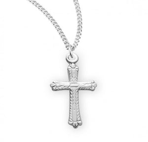 Child's Cross Necklace Wheat Stalk Accents