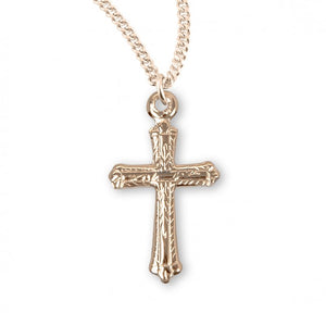 Child's Cross Necklace Wheat Stalk Accents
