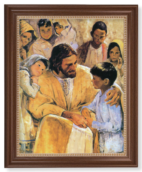 Christ with Children by Hook 11x14 Framed Print Artboard