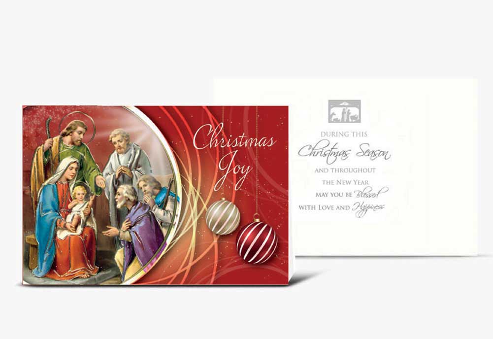 Christmas Joy Holy Family Christmas Card Set