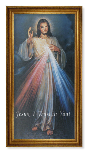 Church Size Divine Mercy 22x44 Antiqued Frame Print or Canvas