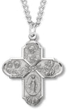 Classic Four Way Pendant with Floral Center for Men