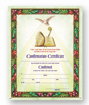 Come Holy Spirit Confirmation Certificate