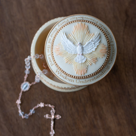 Cream Seven Gifts of the Holy Spirit Keepsake Box