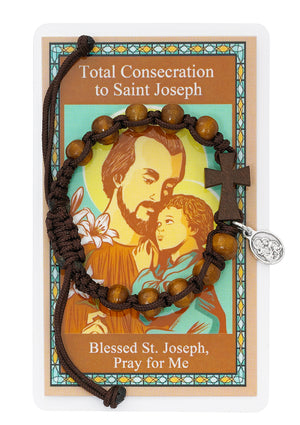 Consecration to St Joseph Prayer Card and Bracelet Set