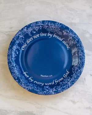 Bread Alone Paper Plates – Scripture Disposable Appetizer Plates (Set of 8)