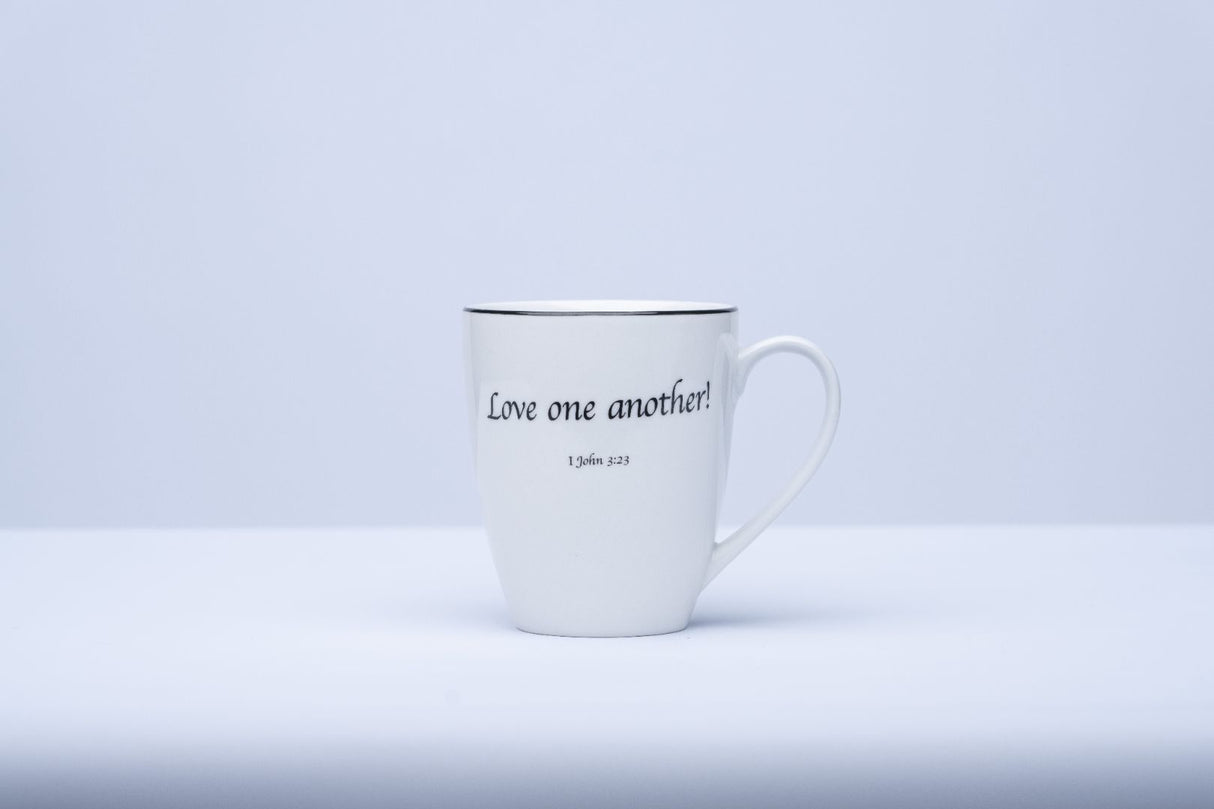 Daily Bread Scripture Coffee Mugs – Set of 4 Porcelain Mugs with Bible Verses (12 oz.)