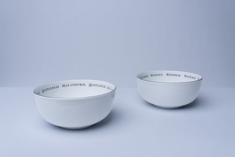 Daily Bread Scripture Pasta Bowls – Fruits of the Spirit Set B, Galatians 5:22-23 (Set of 2)
