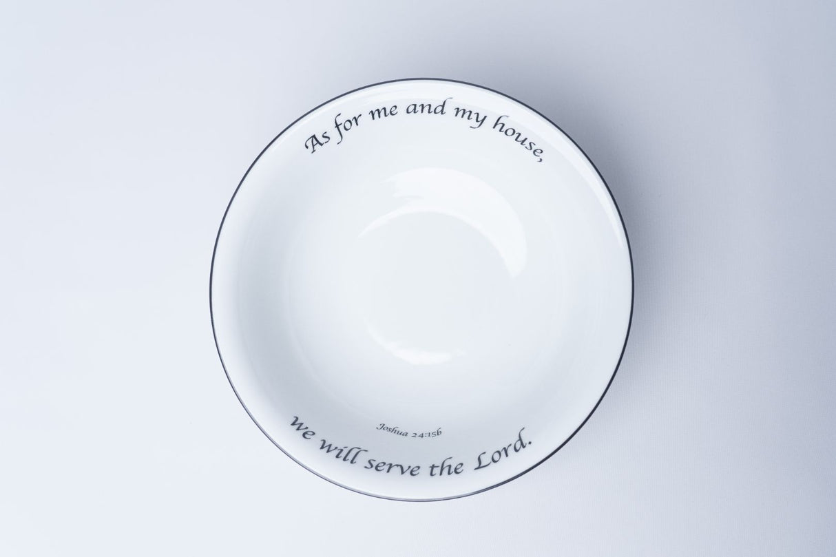 Daily Bread Scripture Serving Bowl – Joshua 24:15 Porcelain Vegetable Bowl (10")