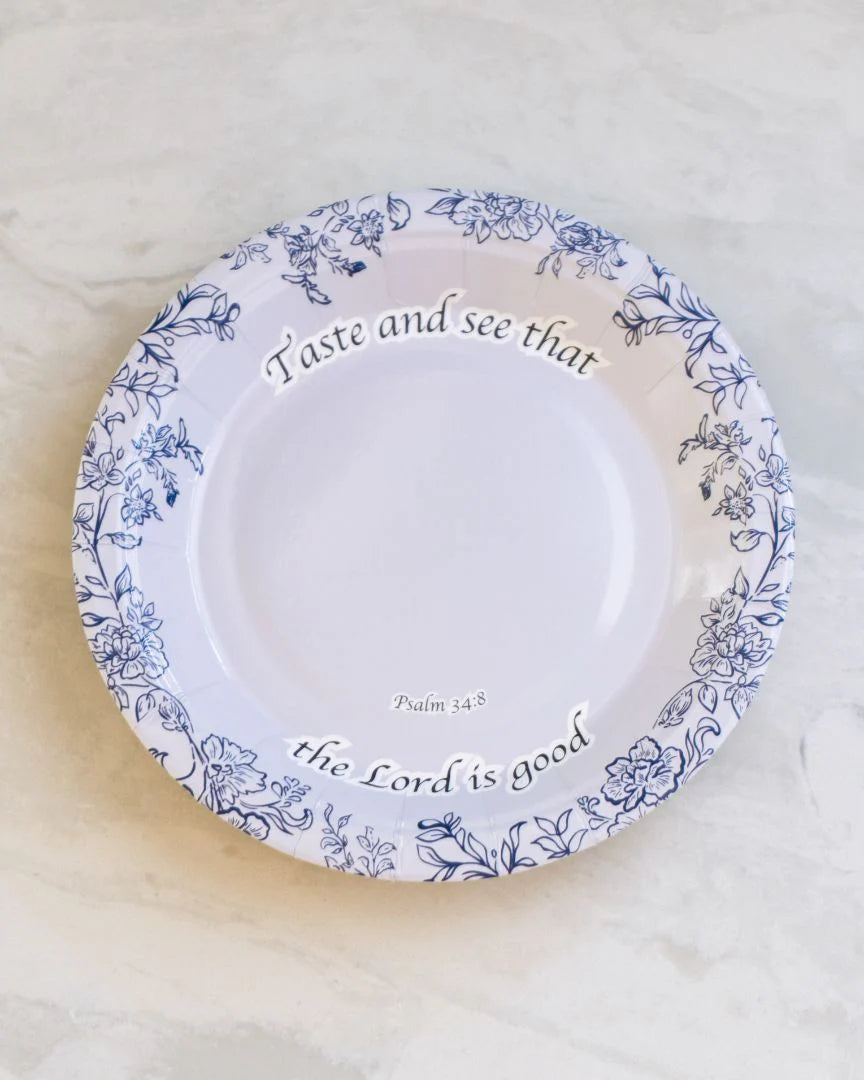 Taste and See Paper Plates – Scripture Disposable Appetizer Plates (Set of 8)