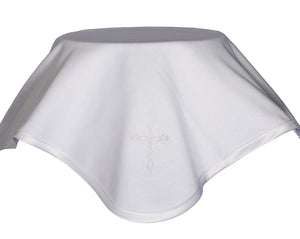 Cotton Christening Blanket with Embroidered Cross and Stars