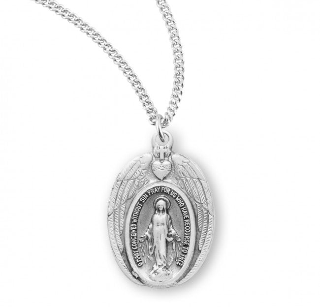 Cross Heart and Wings Miraculous Pendant