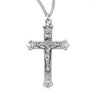 Decorative Matte Sterling Crucifix Medal for Women