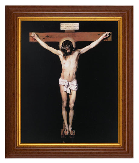 Crucifixion by Diego Velazquez 8x10 Textured Artboard Dark Walnut Frame