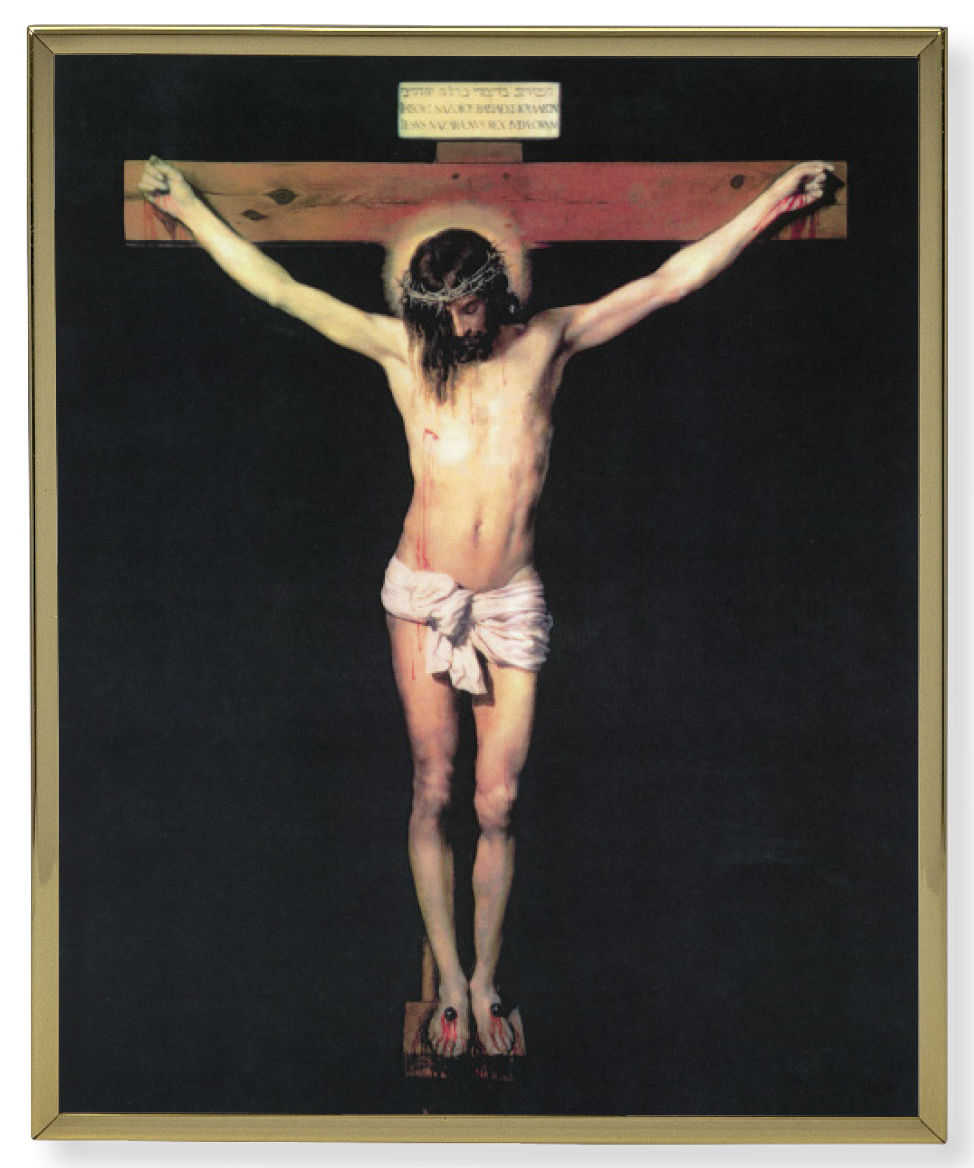 Crucifixion by Diego Velazquez Gold Frame 8x10 Plaque