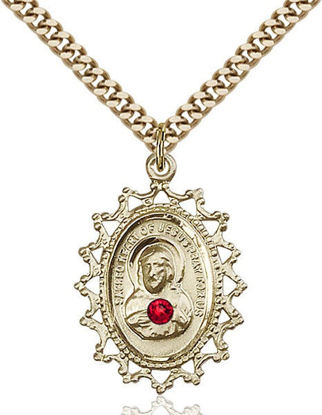 Cut-Out Scapular Pendant with Birthstone Options