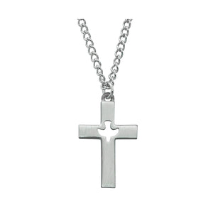 Pewter Cross Necklace for Young Men