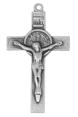 Pewter St. Benedict Crucifix Necklace