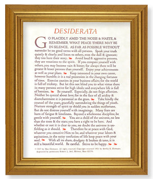 Desiderata Poem 8x10 Framed Print Under Glass
