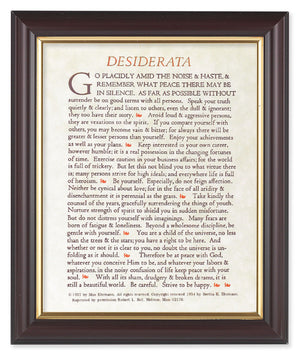 Desiderata Poem 8x10 Framed Print Under Glass