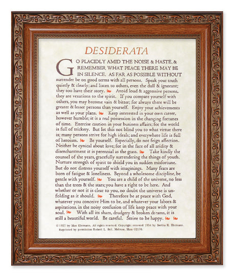 Desiderata Poem 8x10 Framed Print Under Glass