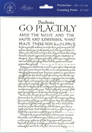 Desiderata Poem Go Placidly Print - Sold in 3 Per Pack