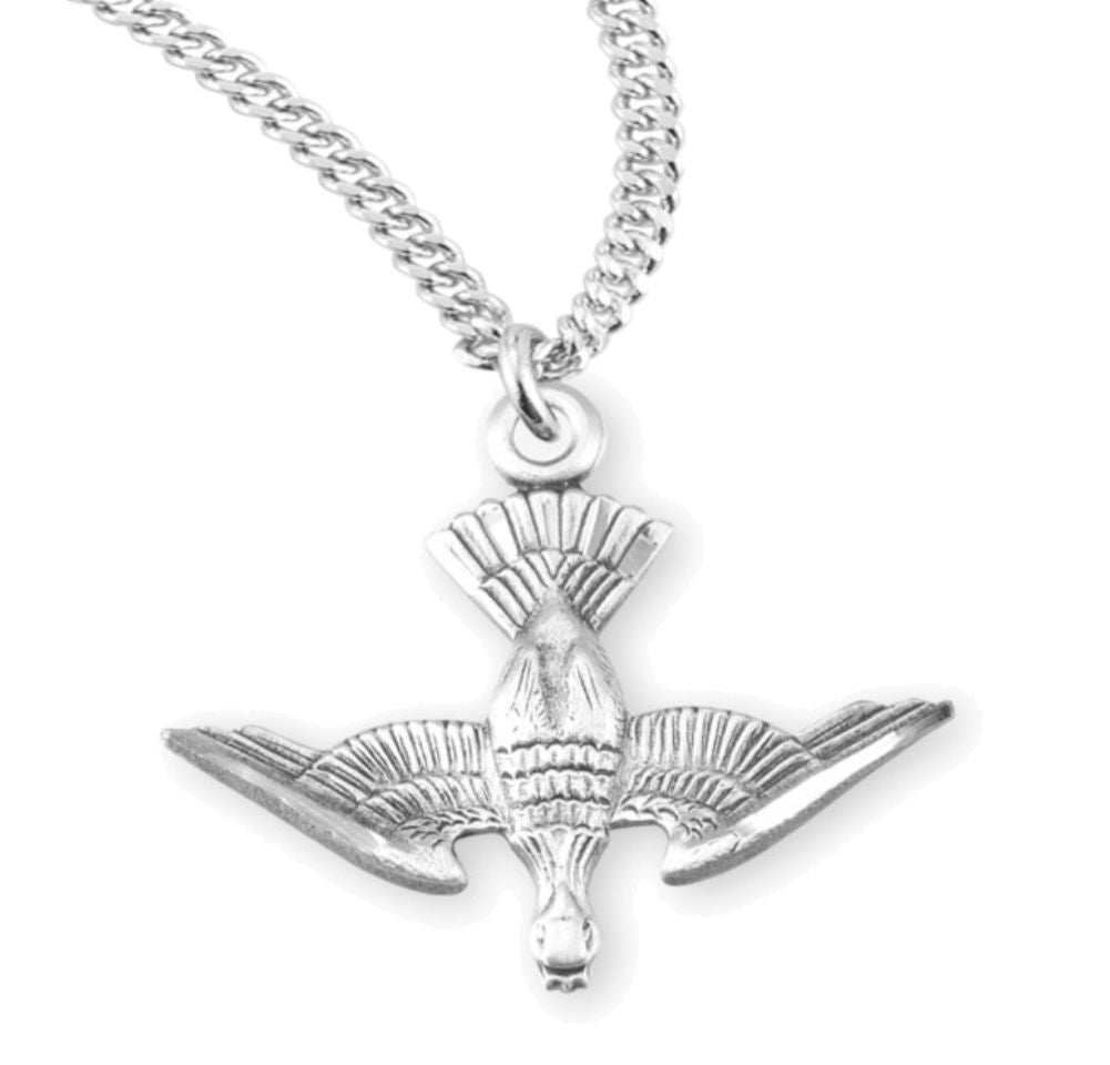 Detailed Descending Dove Necklace