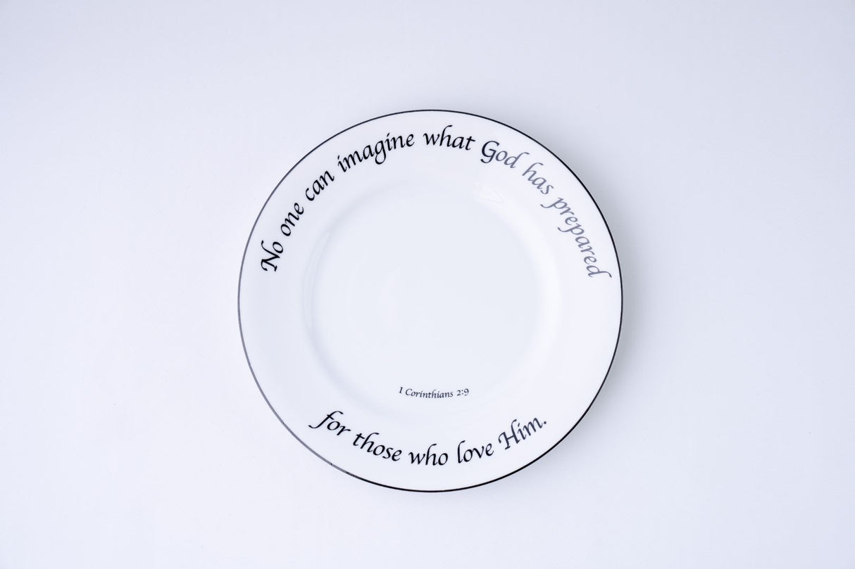 Daily Bread Scripture Dinner Plates – Set of 4 Porcelain Plates with Bible Verses