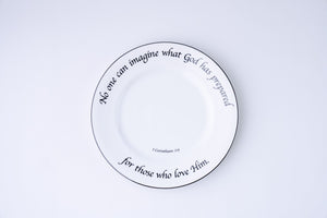 Daily Bread Scripture Dinner Plates – Set of 4 Porcelain Plates with Bible Verses