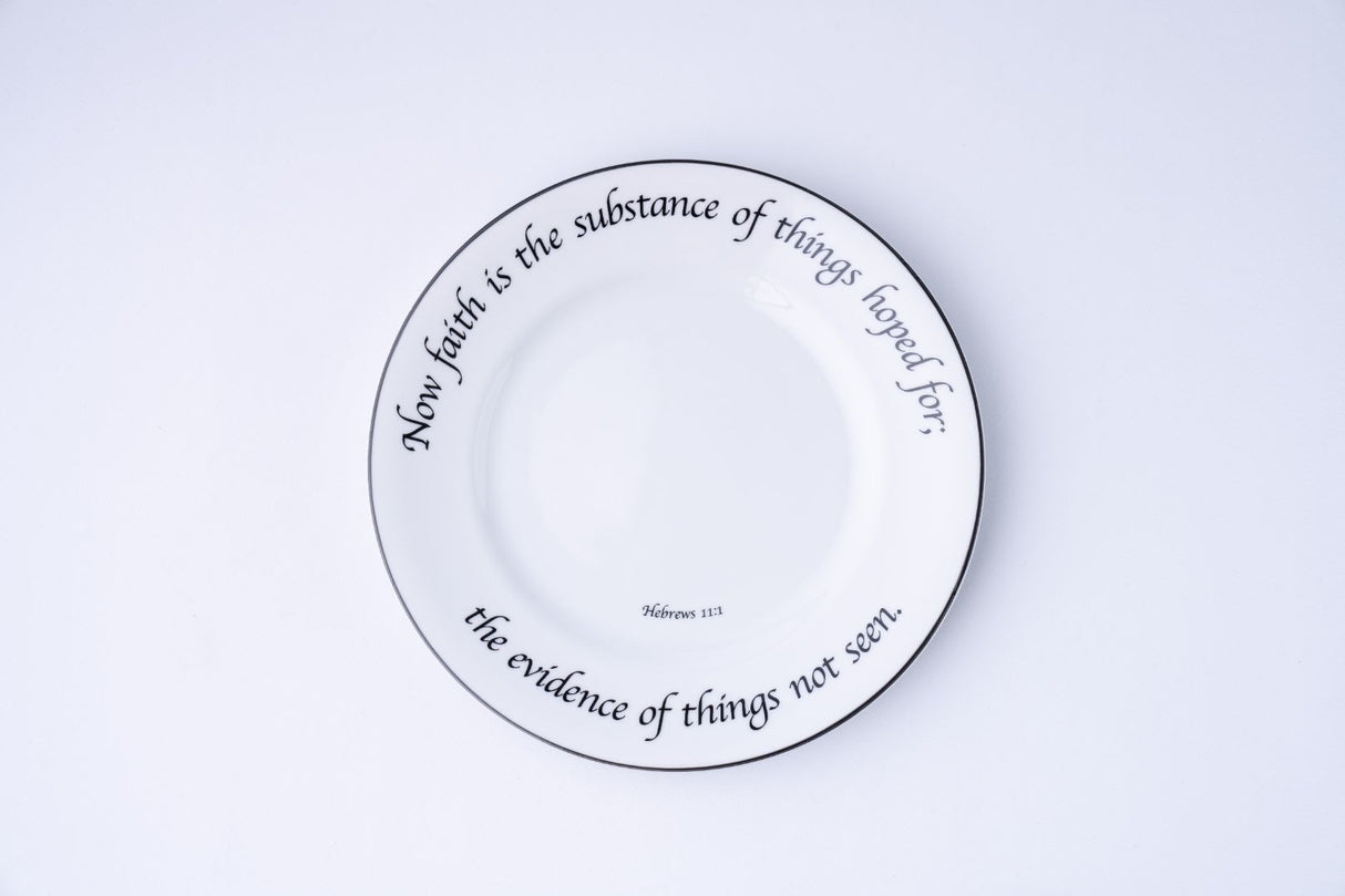 Daily Bread Scripture Dinner Plates – Set of 4 Porcelain Plates with Bible Verses