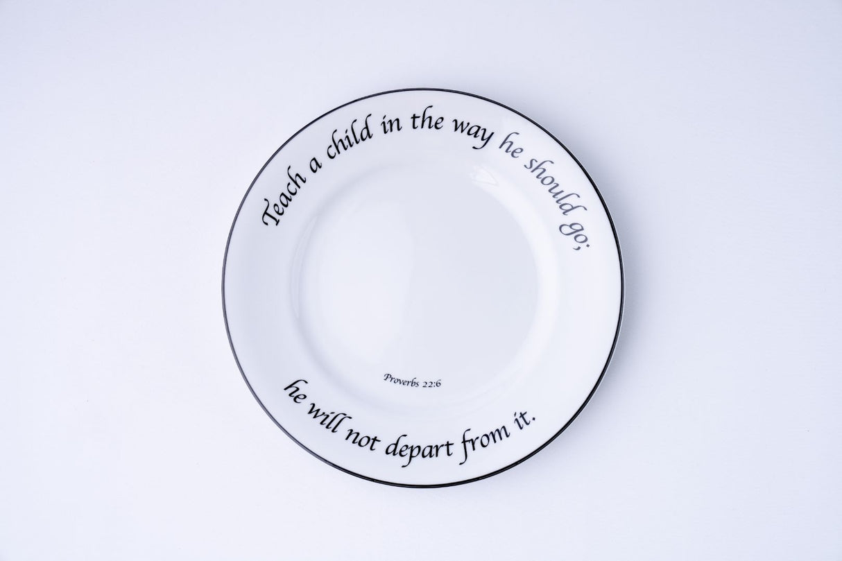 Daily Bread Scripture Dinner Plates – Set of 4 Porcelain Plates with Bible Verses