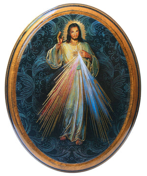 Divine Mercy 4x5 Oval Wood Plaque