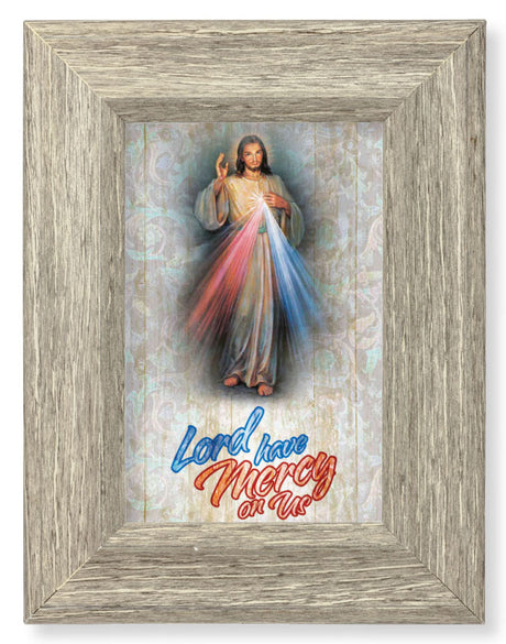 Divine Mercy House Blessing 8x6 Gray Oak Frame