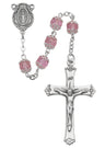 Double Capped Pink Glass Rosary