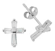 Crystal Baguette Cross Earrings