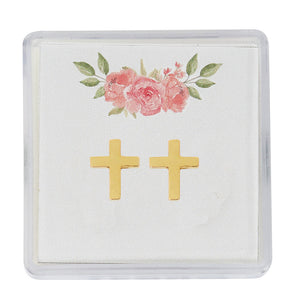 Gold Tone Cross Stud Earrings