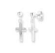 Dangle Cross Earrings, Sterling Silver