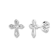 Four Stone Cubic Zirconia Cross Earrings, Sterling Silver