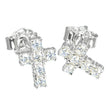 Six Stone Cubic Zirconia Cross Earrings, Sterling Silver