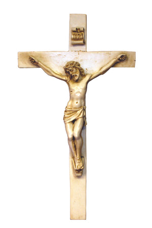 Light Antiqued Alabaster Crucifix – 9.5” | Made in Italy