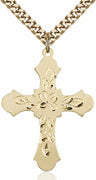 Fancy Hand Etching Cross Pendant