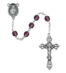February Birthstone Rosary (Amethyst) - Silver Oxidized