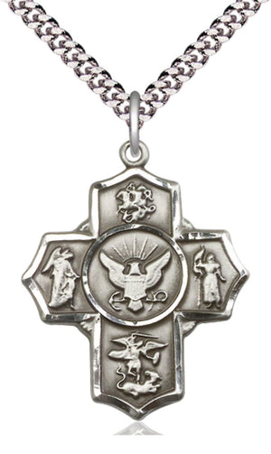 Five Way Cross Navy Necklace